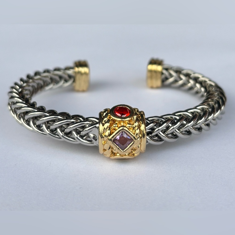 Elegant Gold and Silver Braided Bracelet